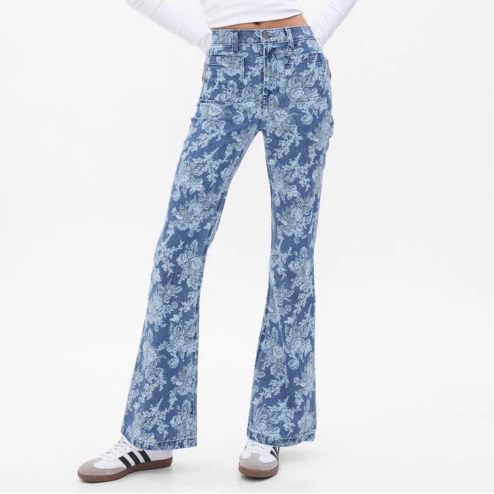 NWT Gap X LoveShackFancy High Rise Floral Flare Jeans
